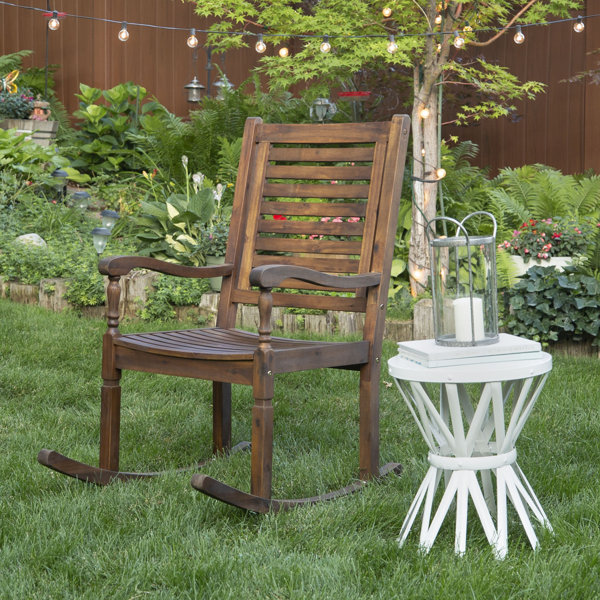 Red Barrel Studio® Jarrard Acacia Outdoor Rocking Chair & Reviews Wayfair